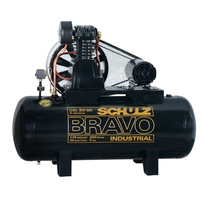 Compressor de ar de Pistão Alta pressão 20 pés 200 litros Bravo Schulz