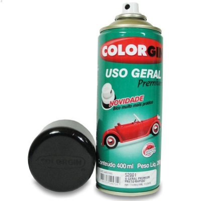 Tinta Spray 400 ML Preto Rápido Colorgin