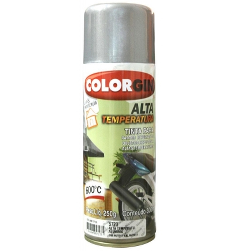 Tinta Spray 400 ML Alta Temp Alumínio Colorgin