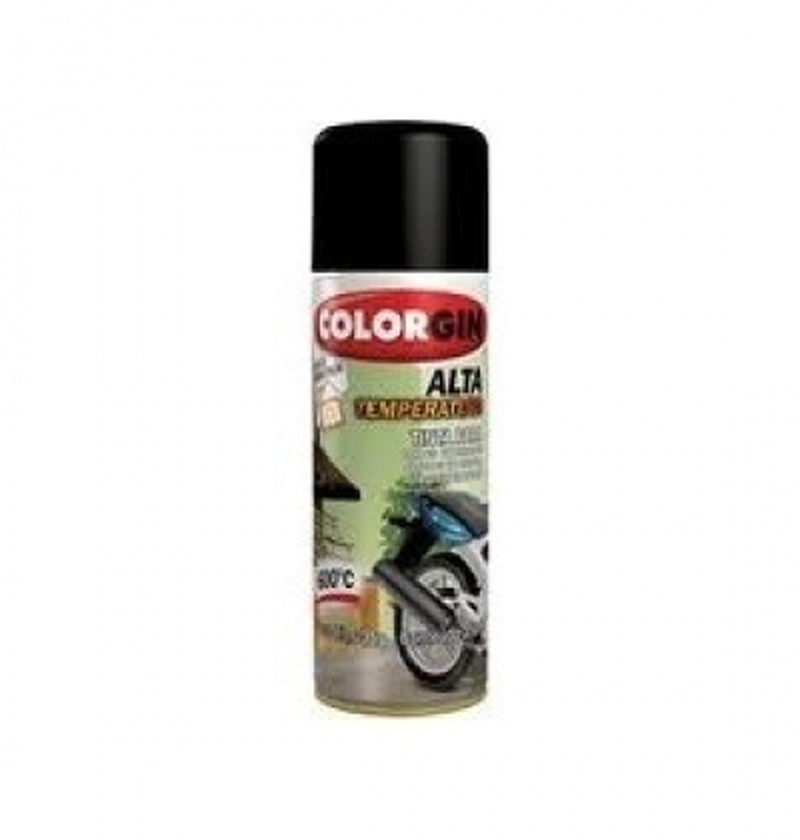 Tinta Spray 400 ML Alta Temp Preto Colorgin