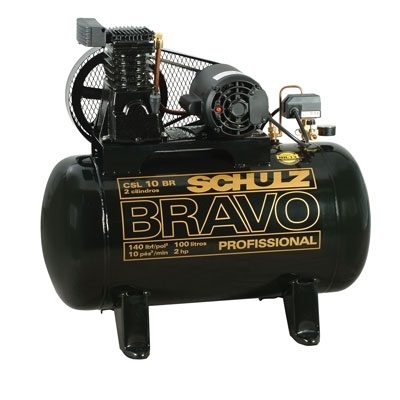 Compressor de ar 140 libras 10 pés 100 litros monofásico BRAVO