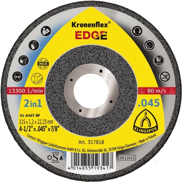 Disco corte 4.1/2 x 1,2 x 22,23mm EDGE SPECIAL KLINGSPOR