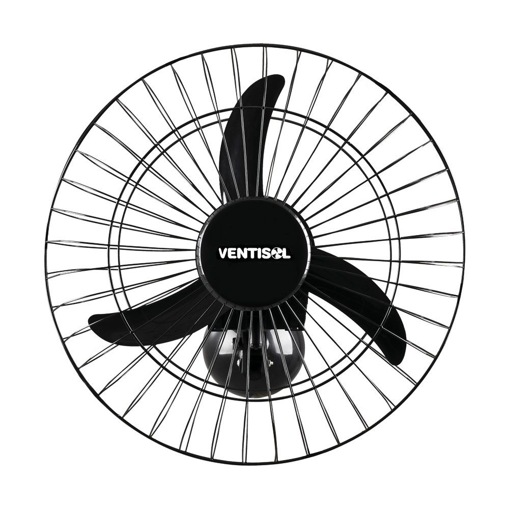 Ventilador de Parede Grade Aço 60cm 200W Bivolt Preto - Ventisol-543