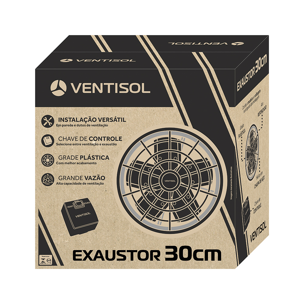 VENTILADOR AXIAL EXAUSTOR 30CM 220V 1/6CV