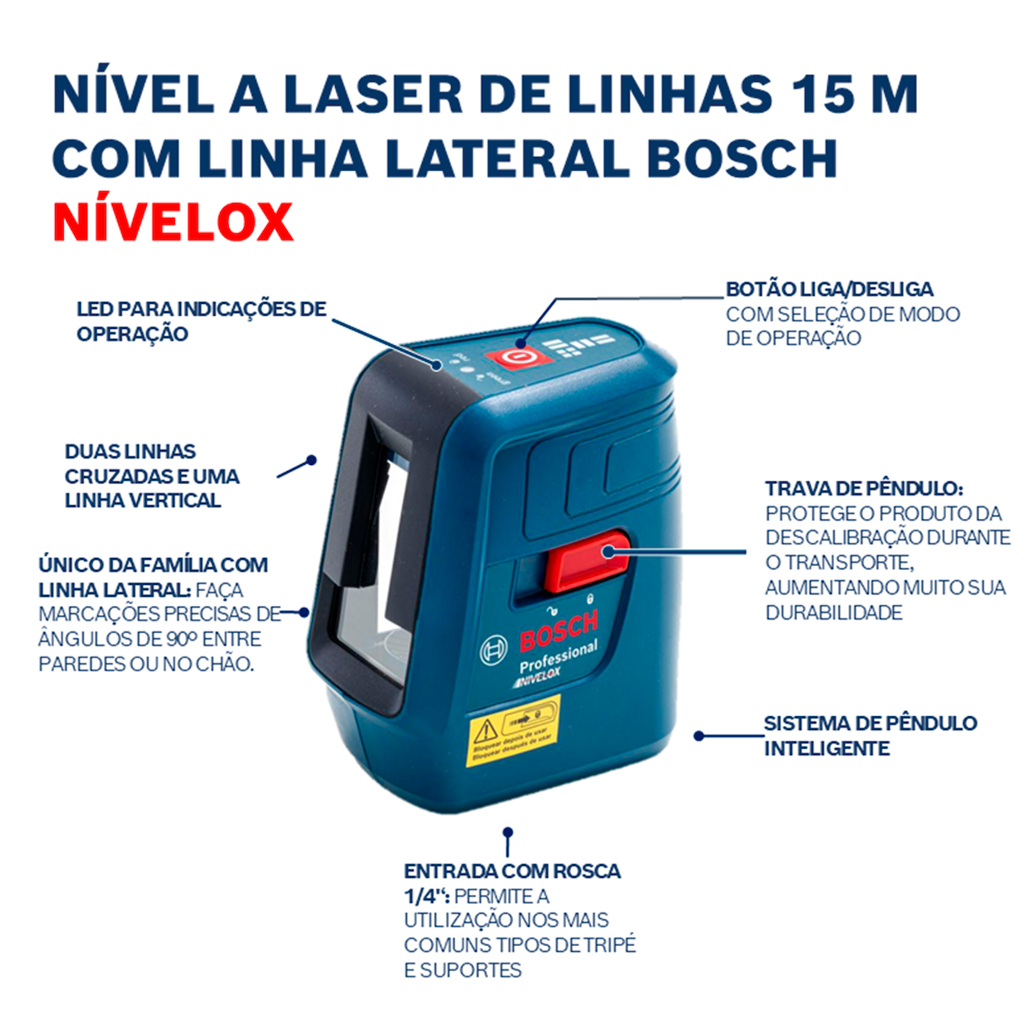 Nivel de Linha 15m Com Tripe NIVELOX Bosch