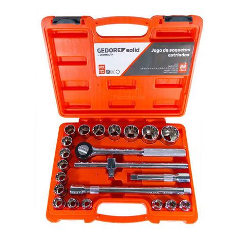 JOGO SOQUETE 1/2 ESTRIADO (8-32MM) 22PCS - D26-22AM - GEDORE
