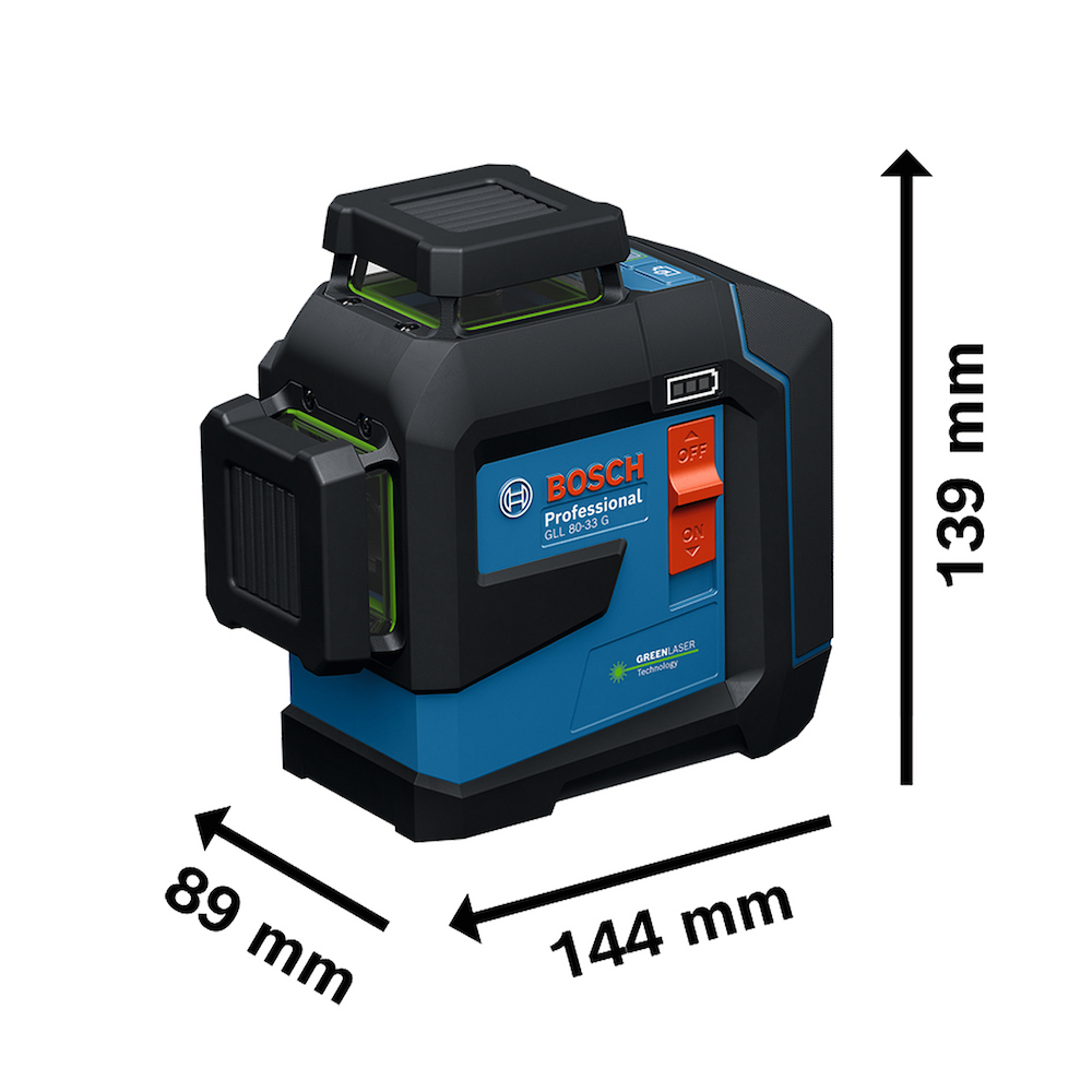 Nível a Laser c/ Receptor LR7 Bosch GLL 80-33 G LI